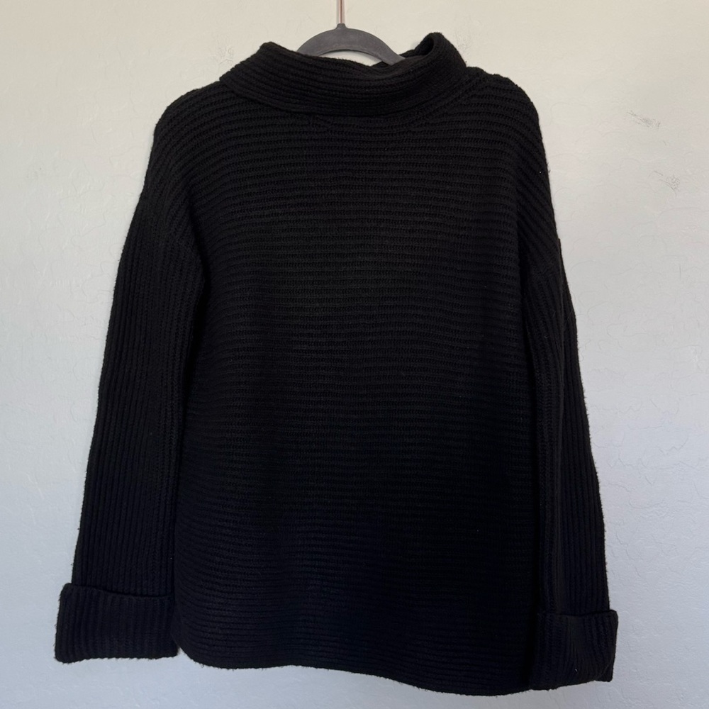 Anthropologie PILCRO Cowl Neck Sweater Tunic in black size XS